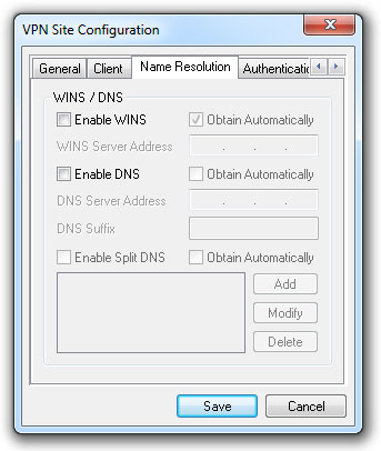 ShrewSoft Mikrotik VPN Configuration Name Resolution