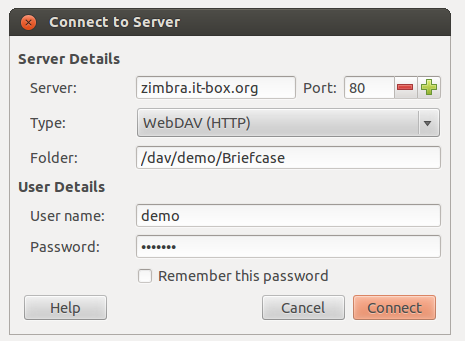 ZImbra Briefcase Linux