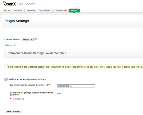 OpenX memcached