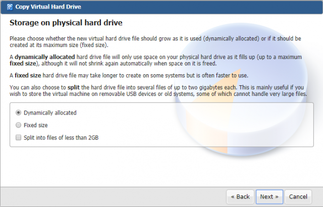 Storage On Phisycal Hard Drive