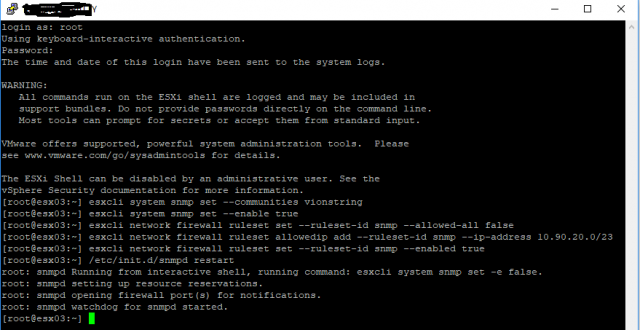 esxi 7 snmp v2 configuration